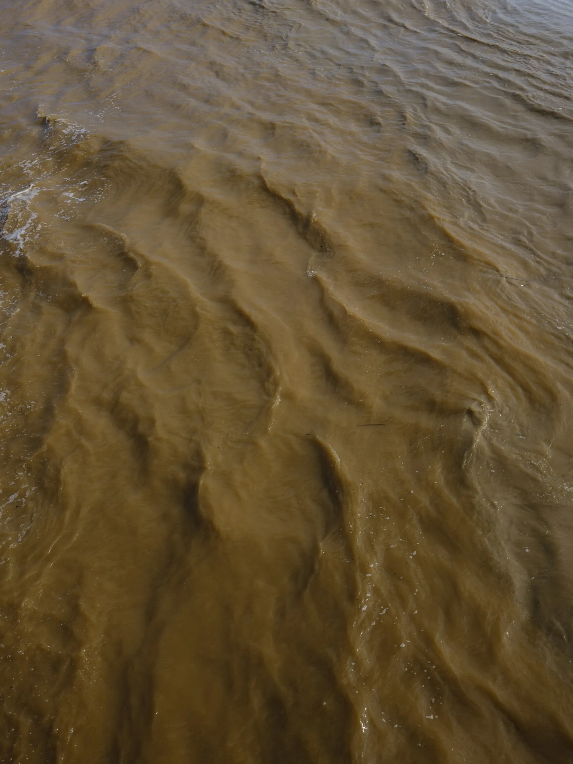 Silty, sandy water with ripples