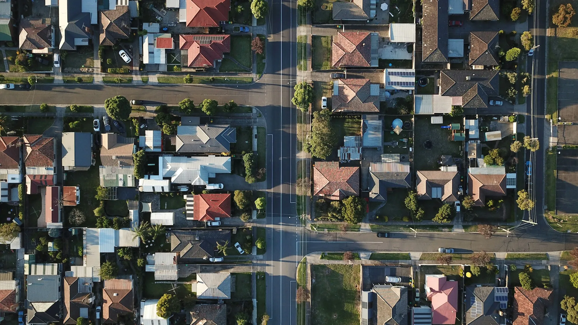 Water Filtration in Fountain Valley and Surrounding Areas Top-down view of houses in a neighborhood